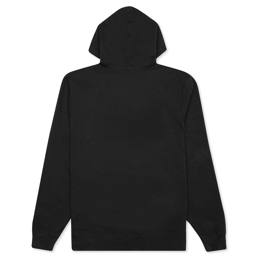 Stock Logo Applique Hoodie - Black