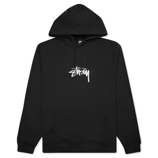 Stock Logo Applique Hoodie - Black