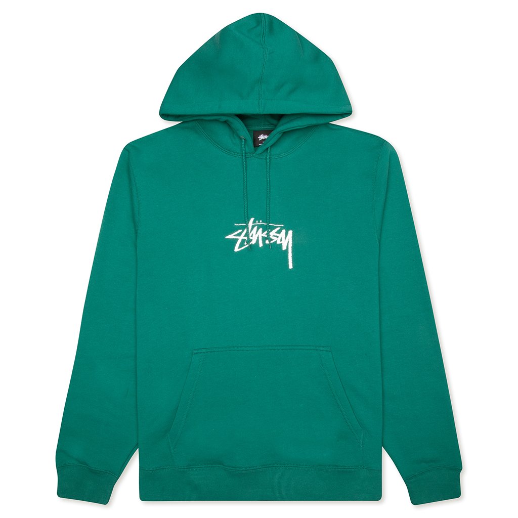 Stock Logo Applique Hoodie - Dark Green