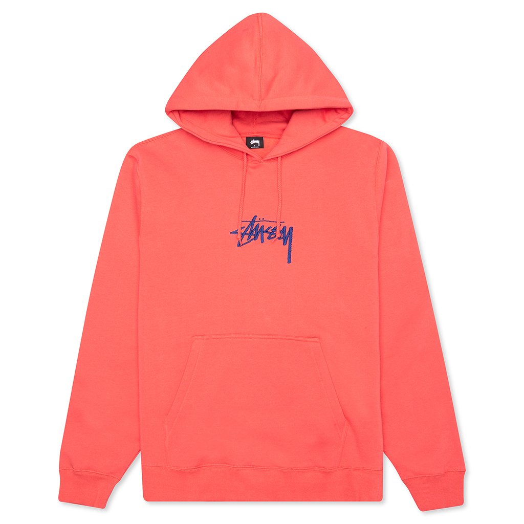 Stock Logo Applique Hoodie - Pale Red