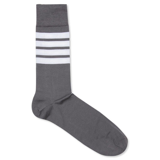 4 Bar Stripe Mid Calf Socks - Grey
