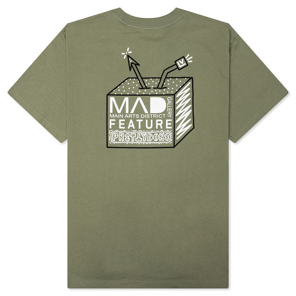 Feature x MAD Gallery x Pretty Done Direction Tee - Oil Green