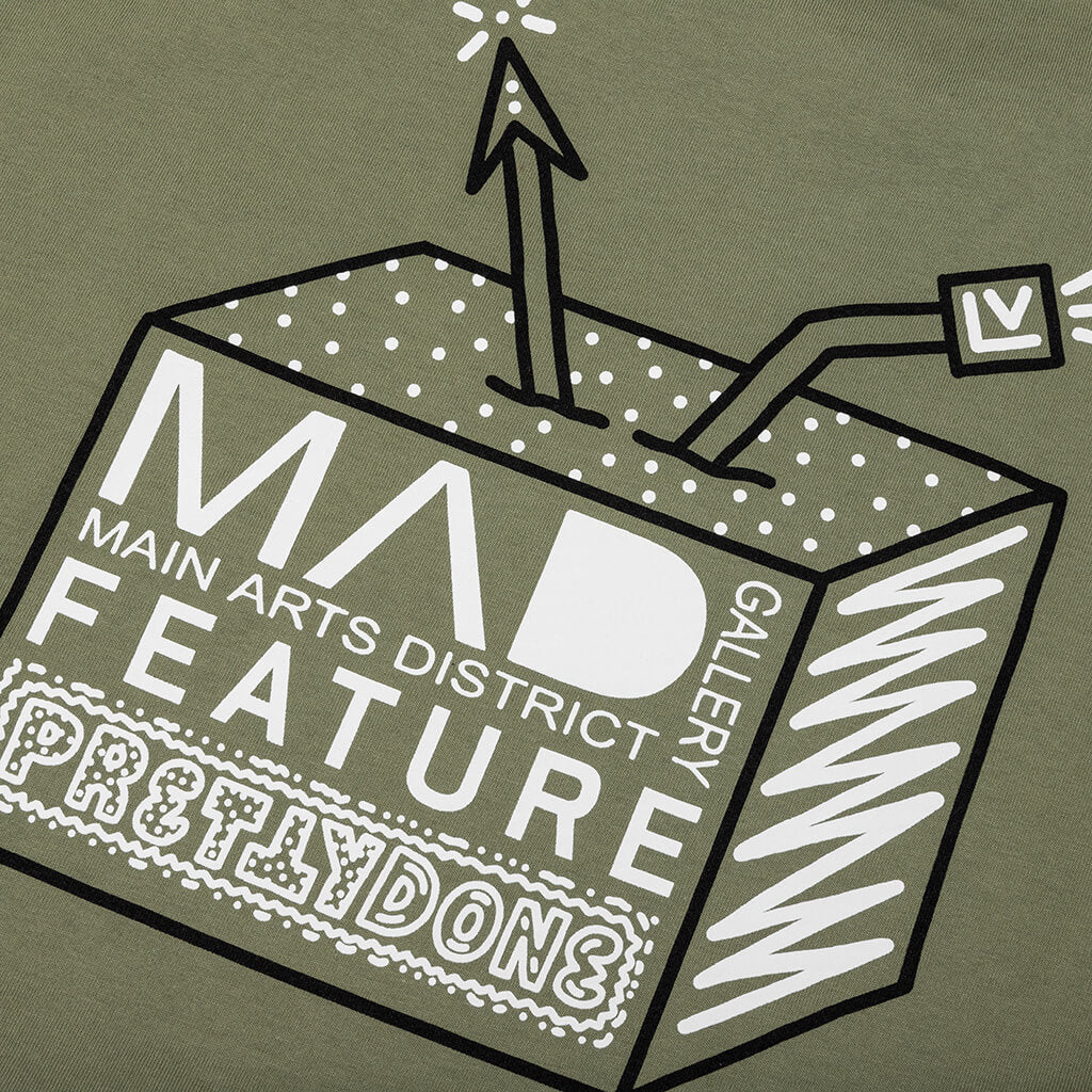 Feature x MAD Gallery x Pretty Done Direction Tee - Oil Green