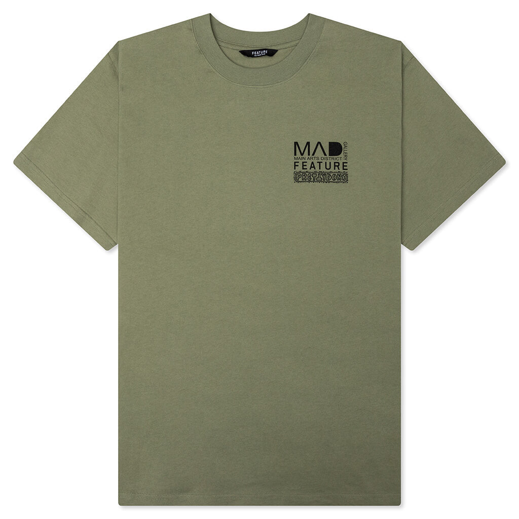 Feature x MAD Gallery x Pretty Done Direction Tee - Oil Green