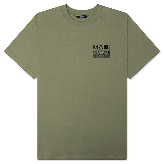 Feature x MAD Gallery x Pretty Done Direction Tee - Oil Green