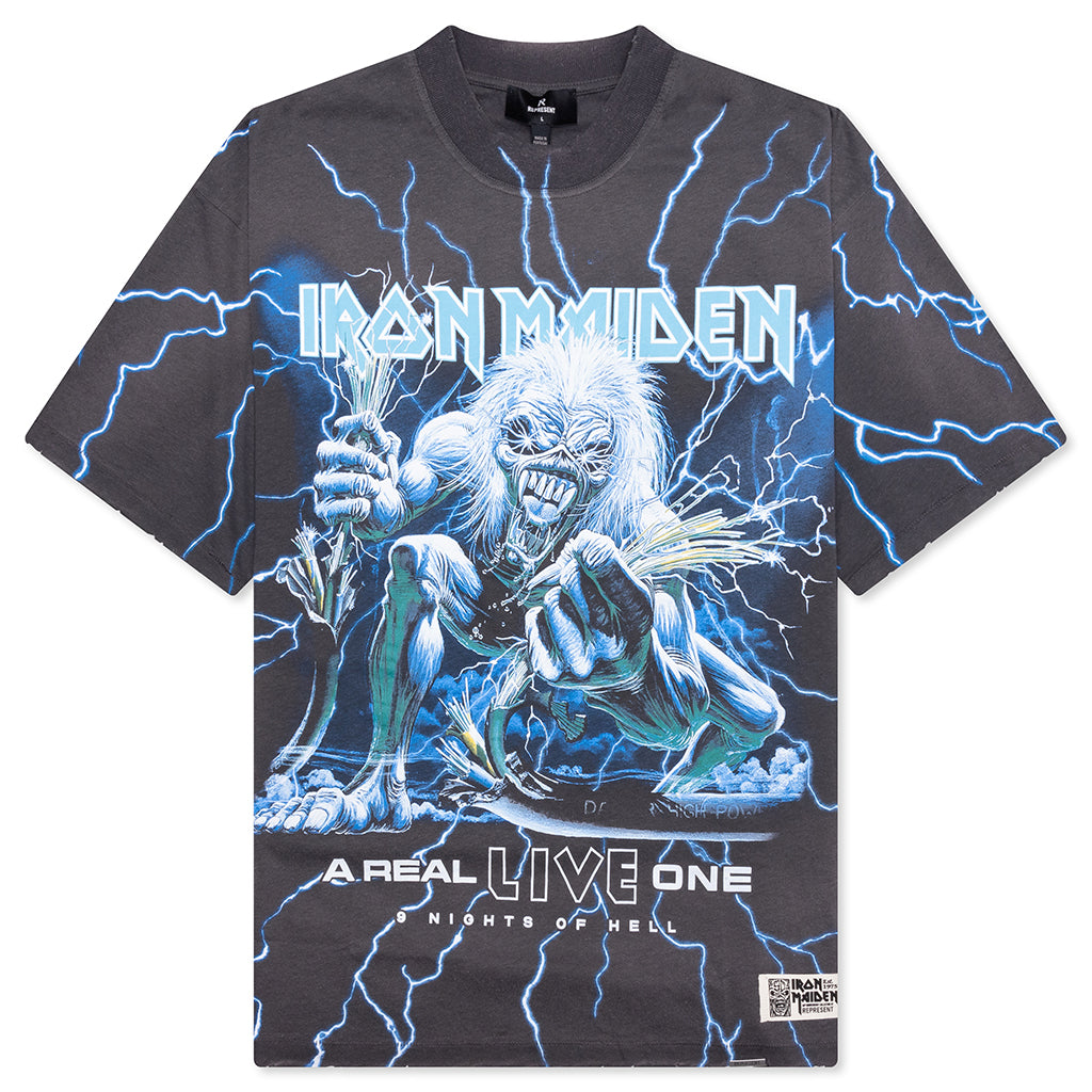 Represent x Iron Maiden A Real Live One T-Shirt - Sunfade Grey
