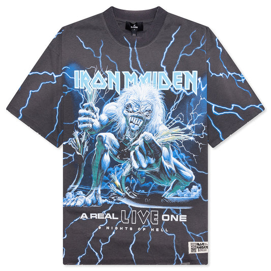 Represent x Iron Maiden A Real Live One T-Shirt - Sunfade Grey