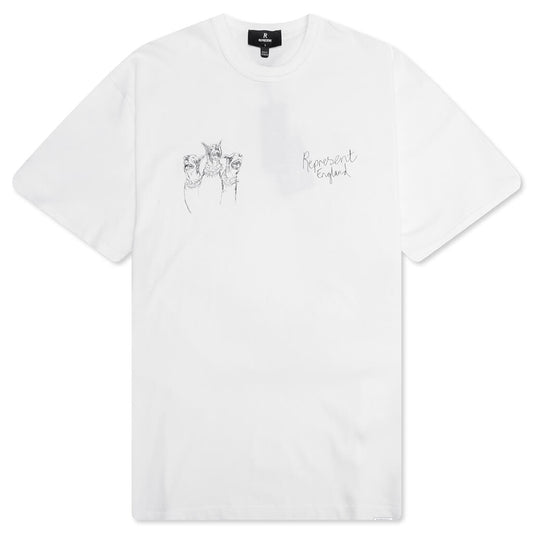Hand Drawn Thoroughbred Dogs T-Shirt - Washed Ecru
