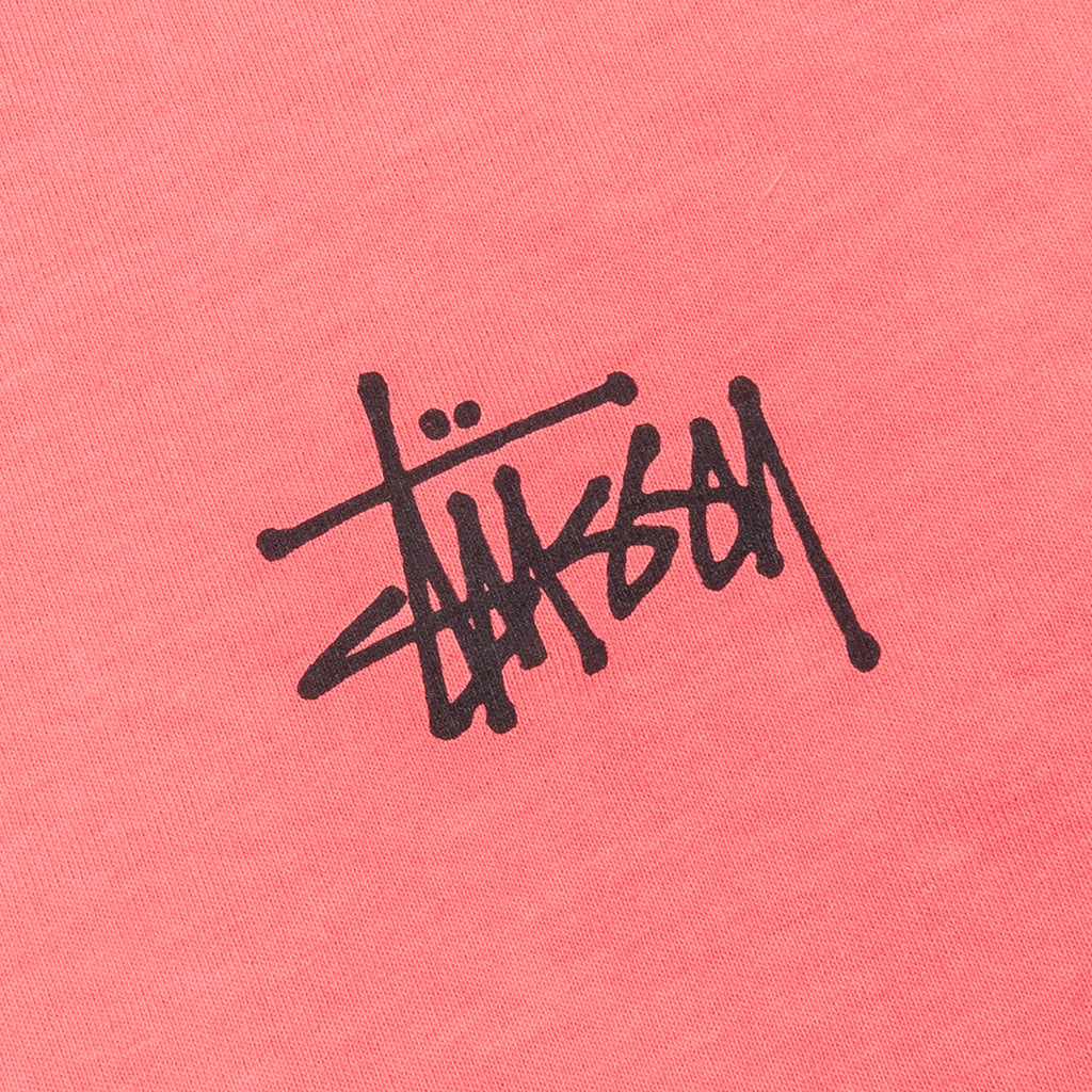 Basic Stussy Pigment Dyed L/S Tee - Coral