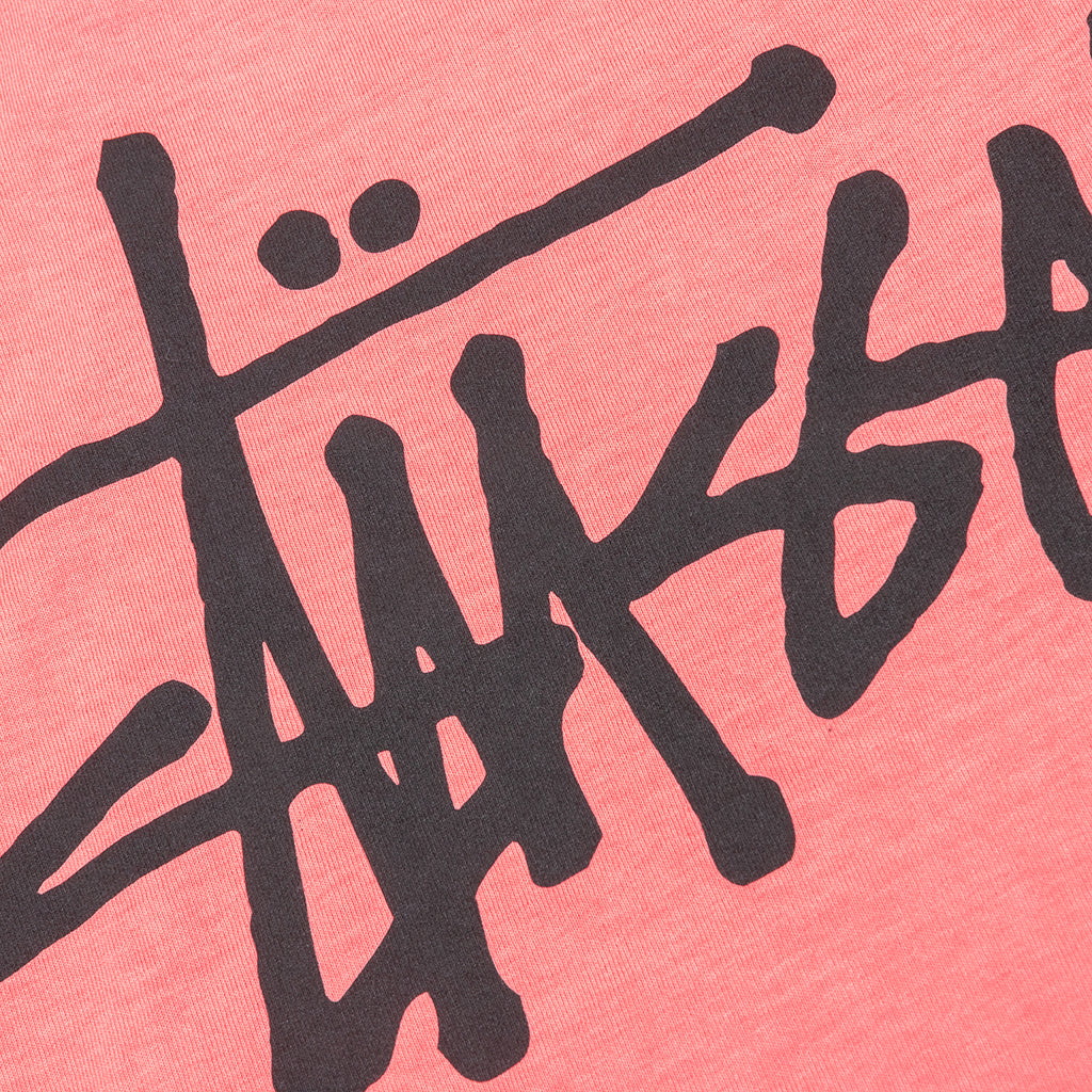 Basic Stussy Pigment Dyed L/S Tee - Coral