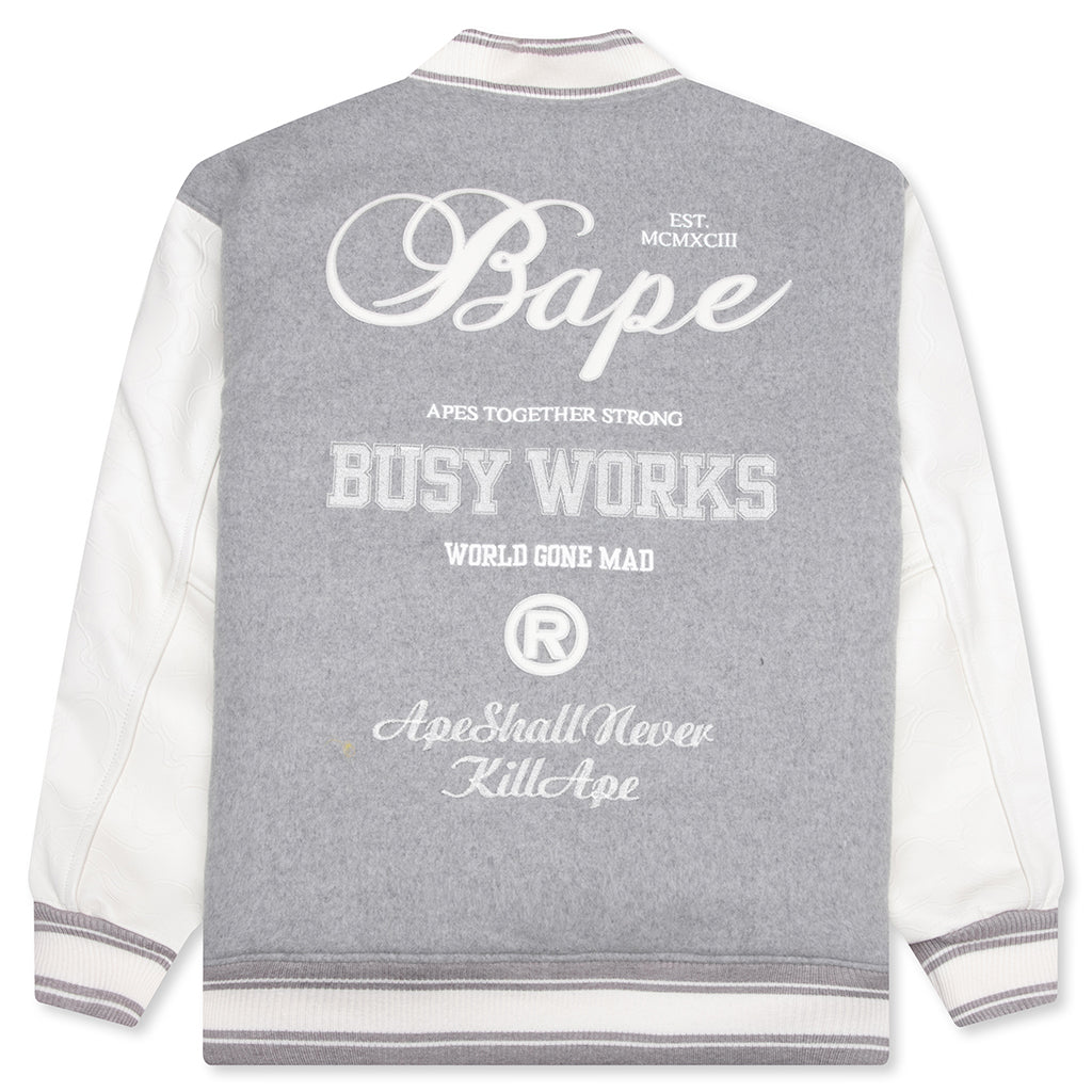 Bape Varsity Jacket - Grey