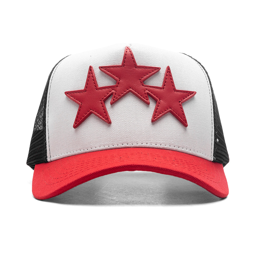 3 Star Trucker Hat - Red