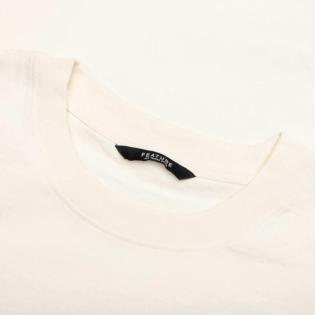 Feature x Analog Dope Spin Vinyl Tee - Cannoli Cream