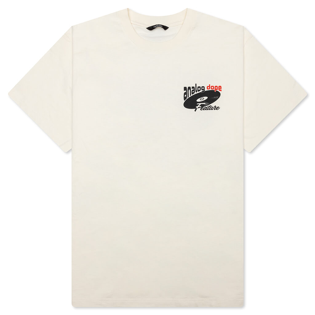 Feature x Analog Dope Spin Vinyl Tee - Cannoli Cream