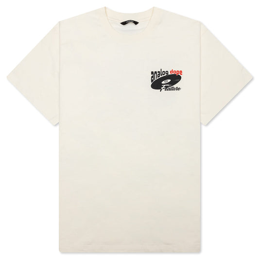 Feature x Analog Dope Spin Vinyl Tee - Cannoli Cream